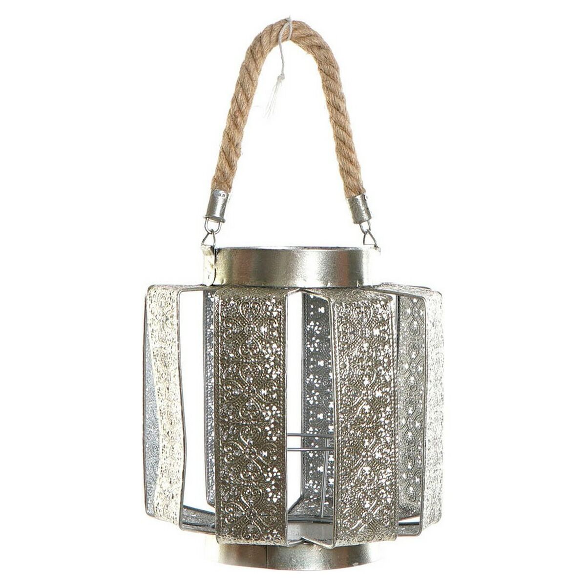 Kandelaber DKD Home Decor 21 x 21 x 23 cm Silvrig Metall Snöre Arab - 4