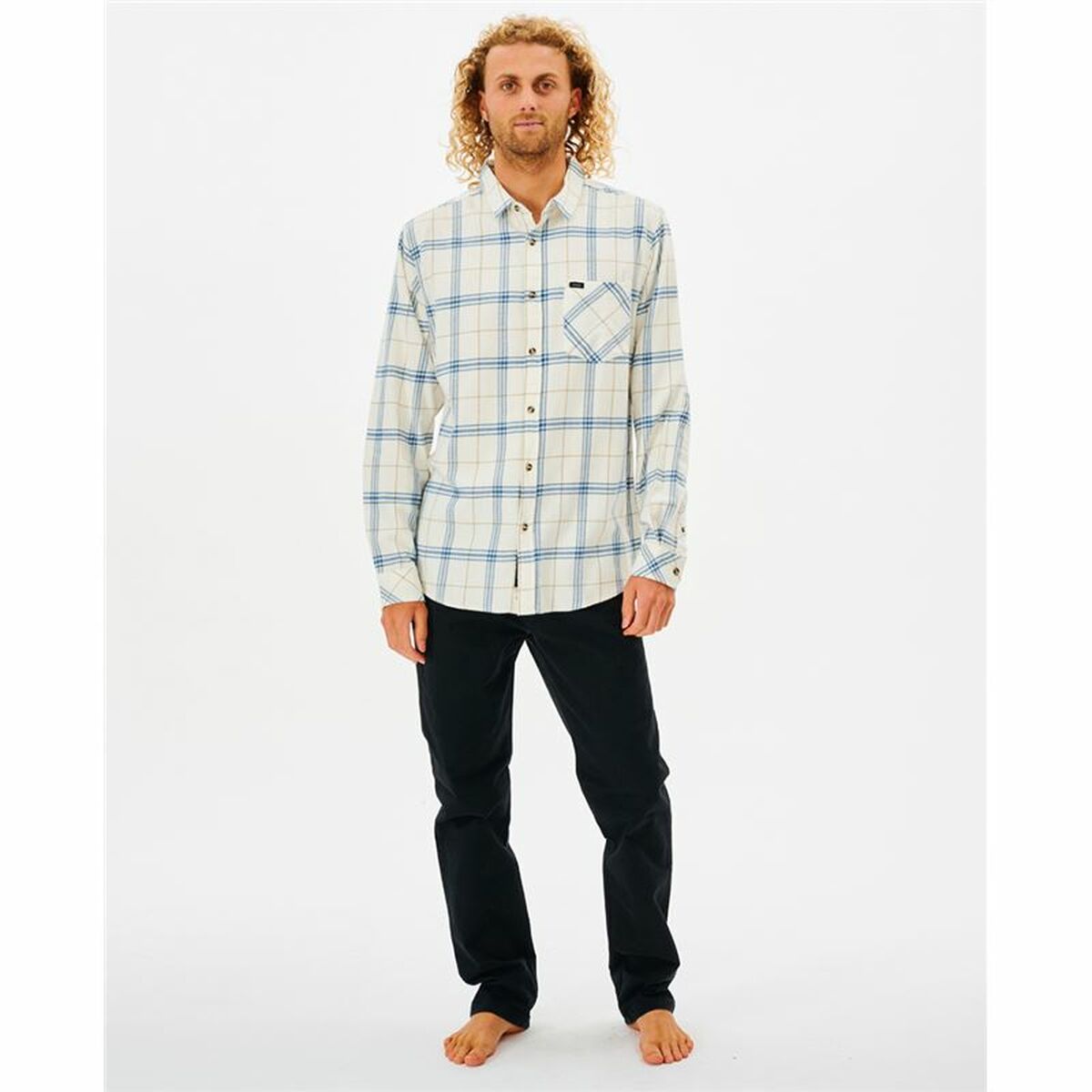 Skjorta med lång ärm Herr Rip Curl Checked in Flannel Franela Vit - 4
