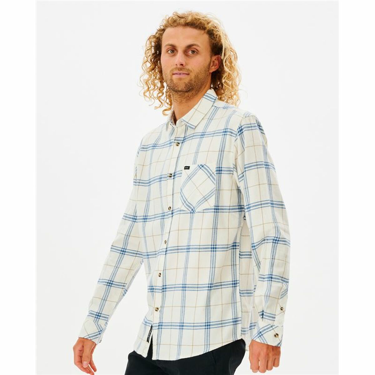 Skjorta med lång ärm Herr Rip Curl Checked in Flannel Franela Vit - 3