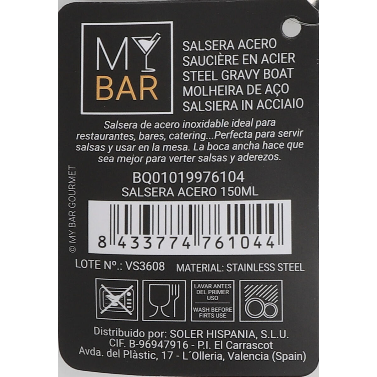 Häxa Quttin Bar 150 ml Silvrig Stål (12 antal) - 5