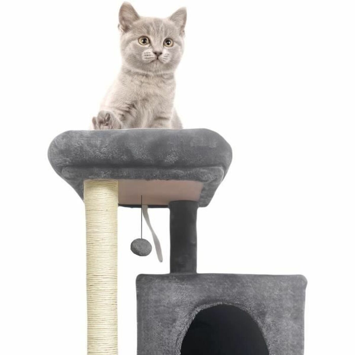 Klösbräda för katter FLOPI Dark Grå Plysch Trä (1 antal) - 5