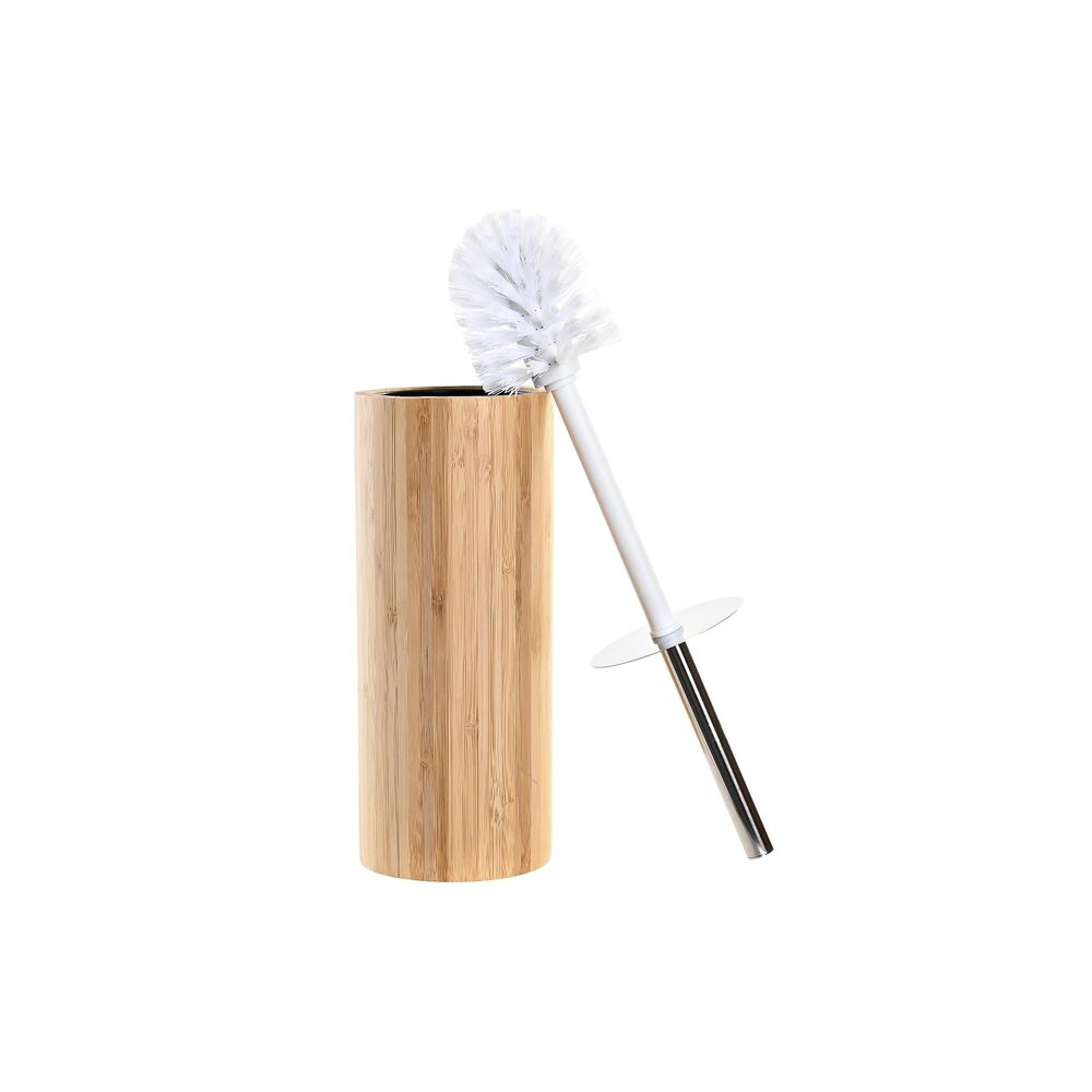 Toalettborste DKD Home Decor Silvrig Naturell Metall Bambu 10 x 10 x 36,8 cm - 2