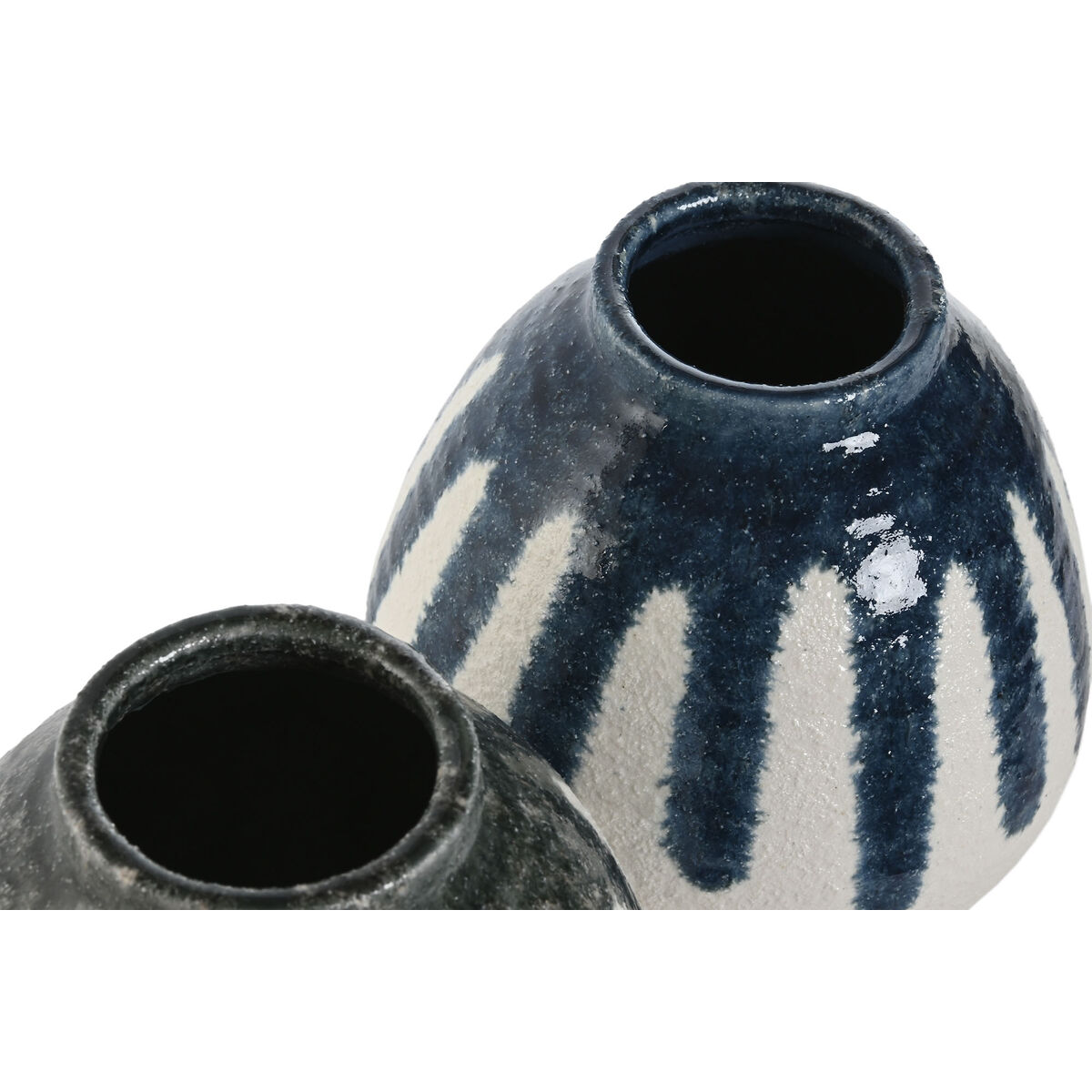 Vas Home ESPRIT Blå Vit Grön Grå Keramik Medelhavs 18 x 18 x 18 cm (2 antal) - 3