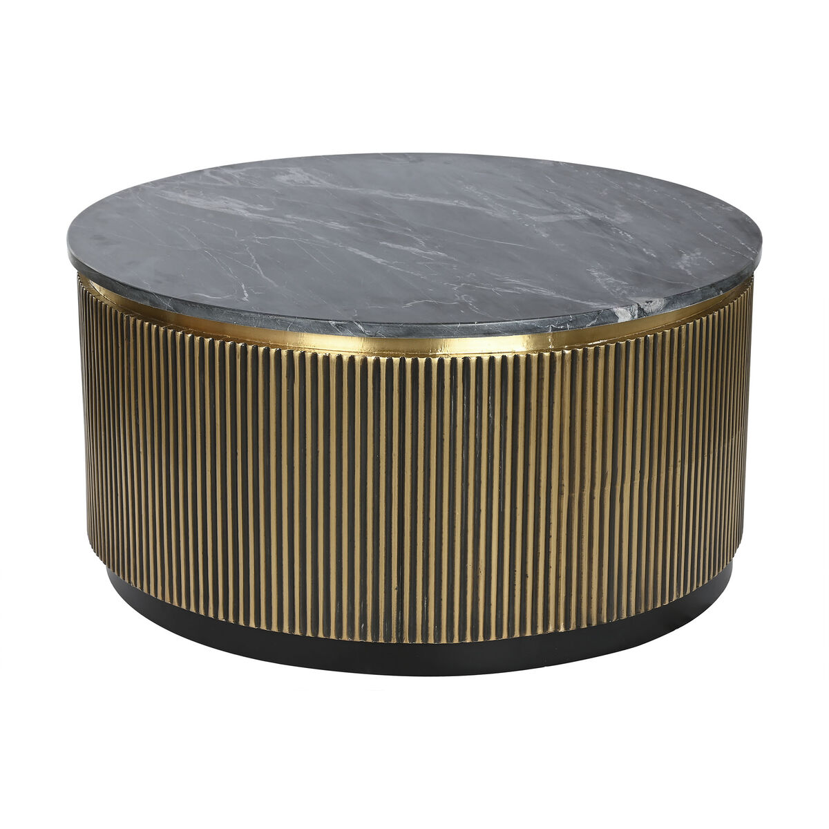 Soffbord Home ESPRIT Mässing Marmor 90,5 x 90,5 x 45,5 cm