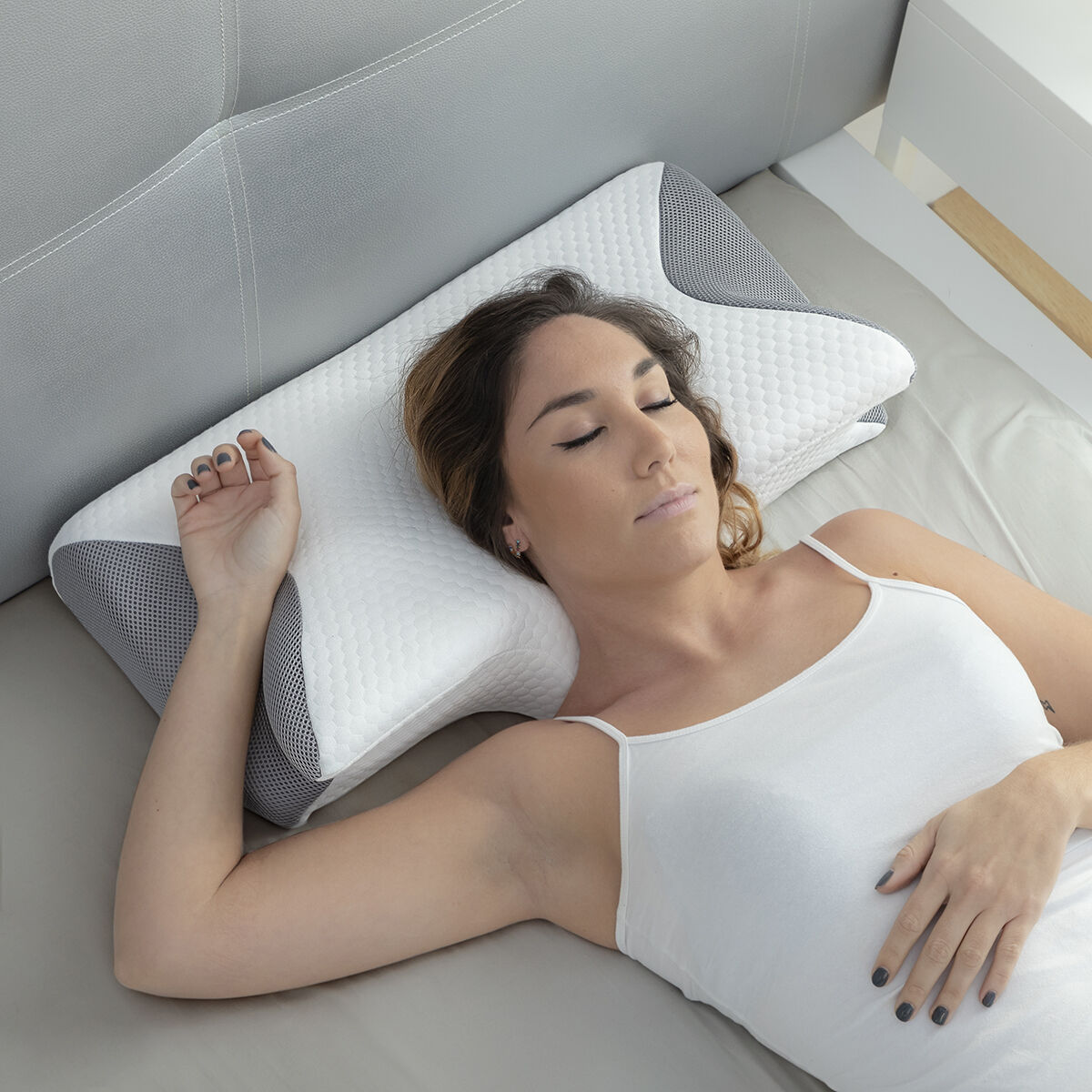 Viskoelastisk nackkudde med ergonomiska konturer Conforti InnovaGoods - 4