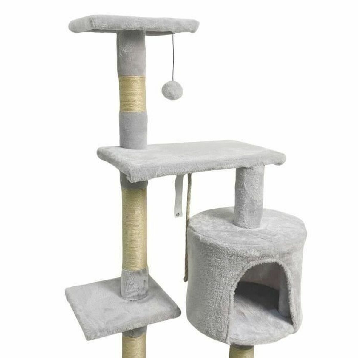 Klösbräda för katter Paloma tree Grå Plysch Trä Sisal (1 antal) - 4