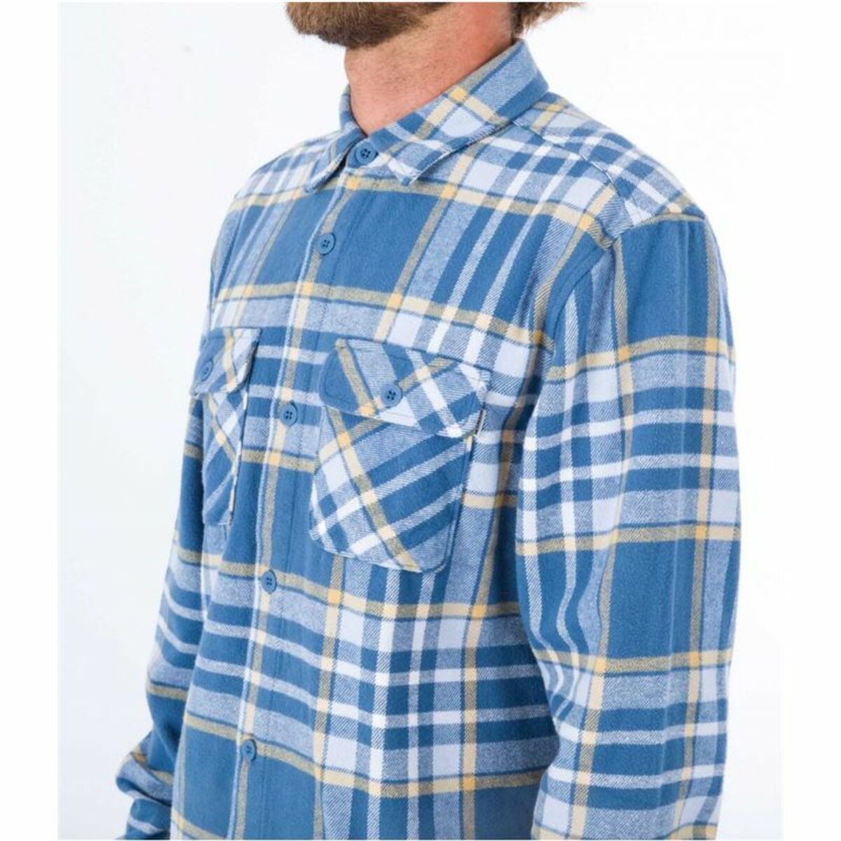 Skjorta med lång ärm Herr Hurley Santa Cruz Blå - 3