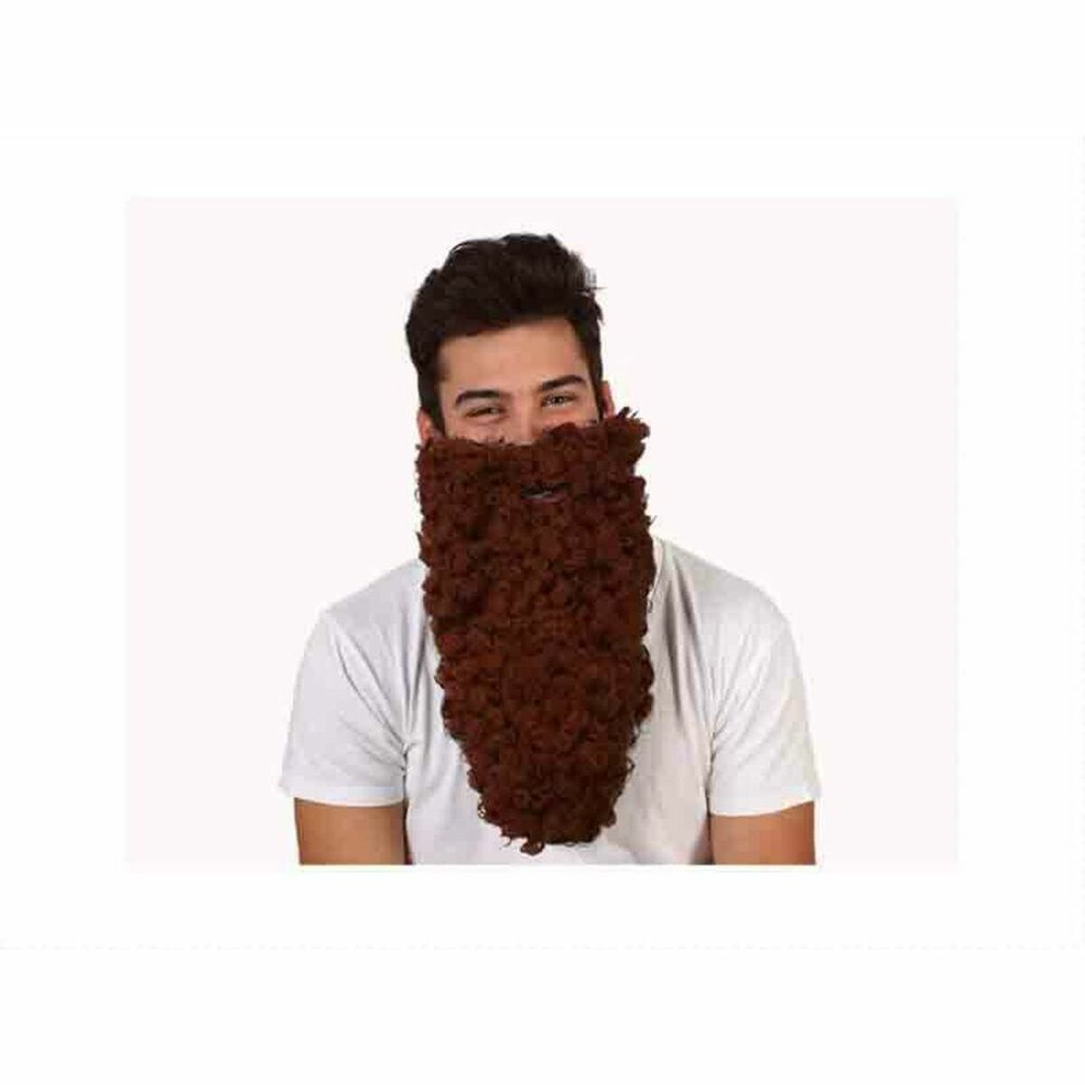 Maskeraddräktsaccessoarer Curly Brun Skägg/mustasch - 3