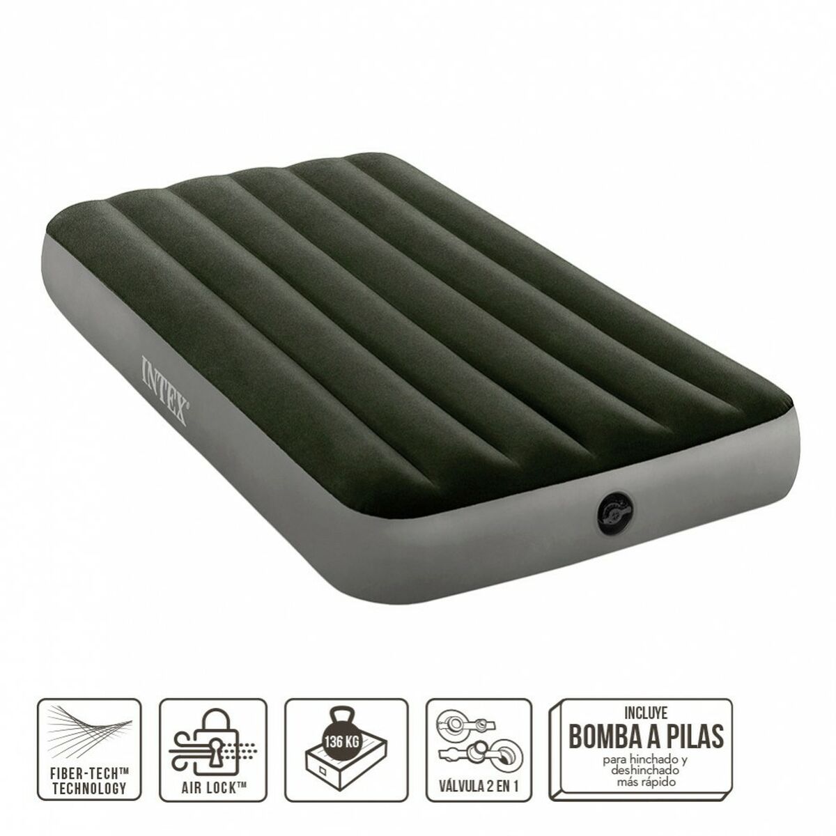Uppblåsbar madrass Intex Twin Dura-Beam Prestige Downy 99 x 25 x 191 cm 4 antal - 3