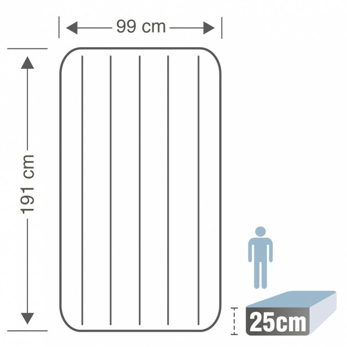 Uppblåsbar madrass Intex Twin Dura-Beam Prestige Downy 99 x 25 x 191 cm 4 antal - 10