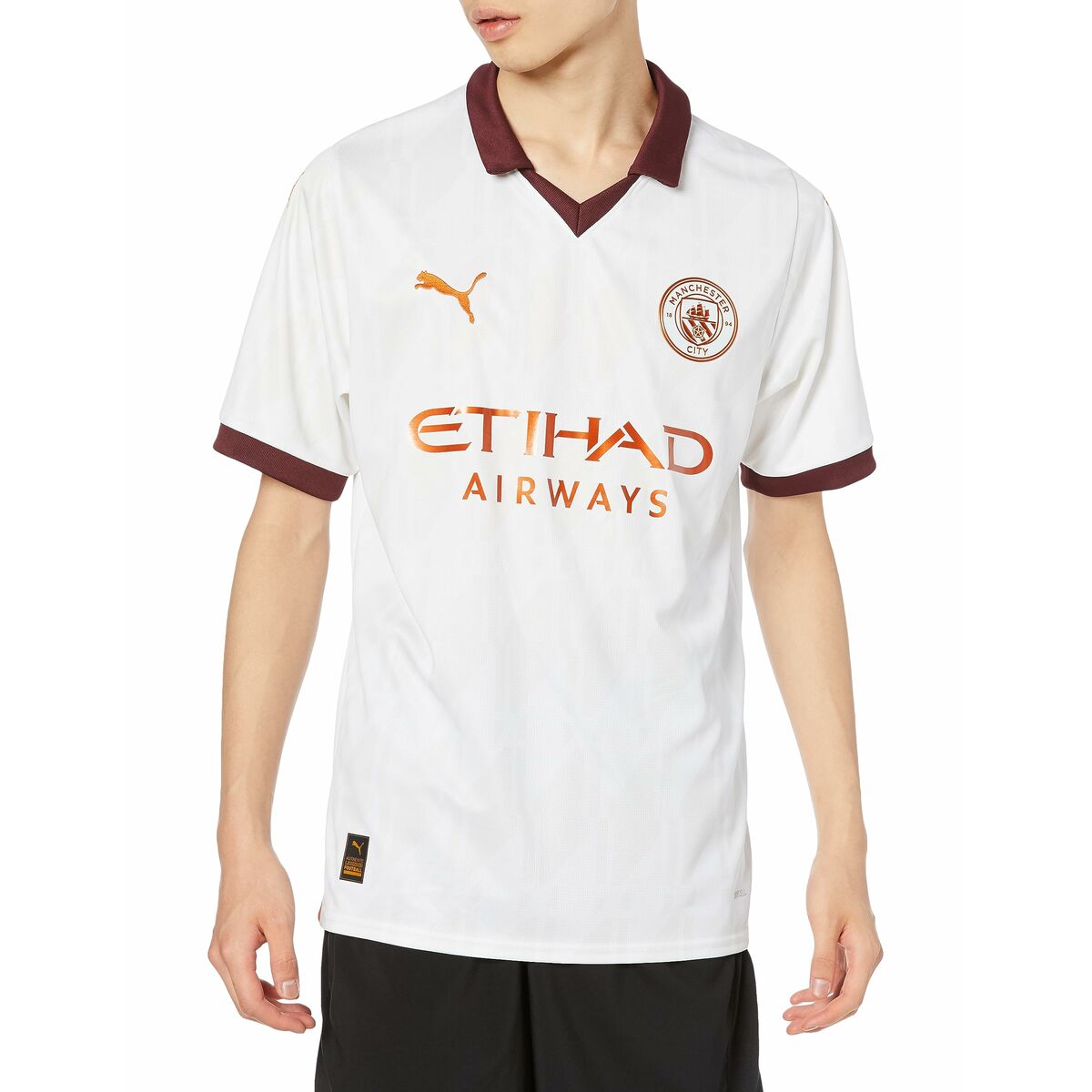 Kortärmad fotbollströja för herrar Puma  Manchester City Away Vit - 2