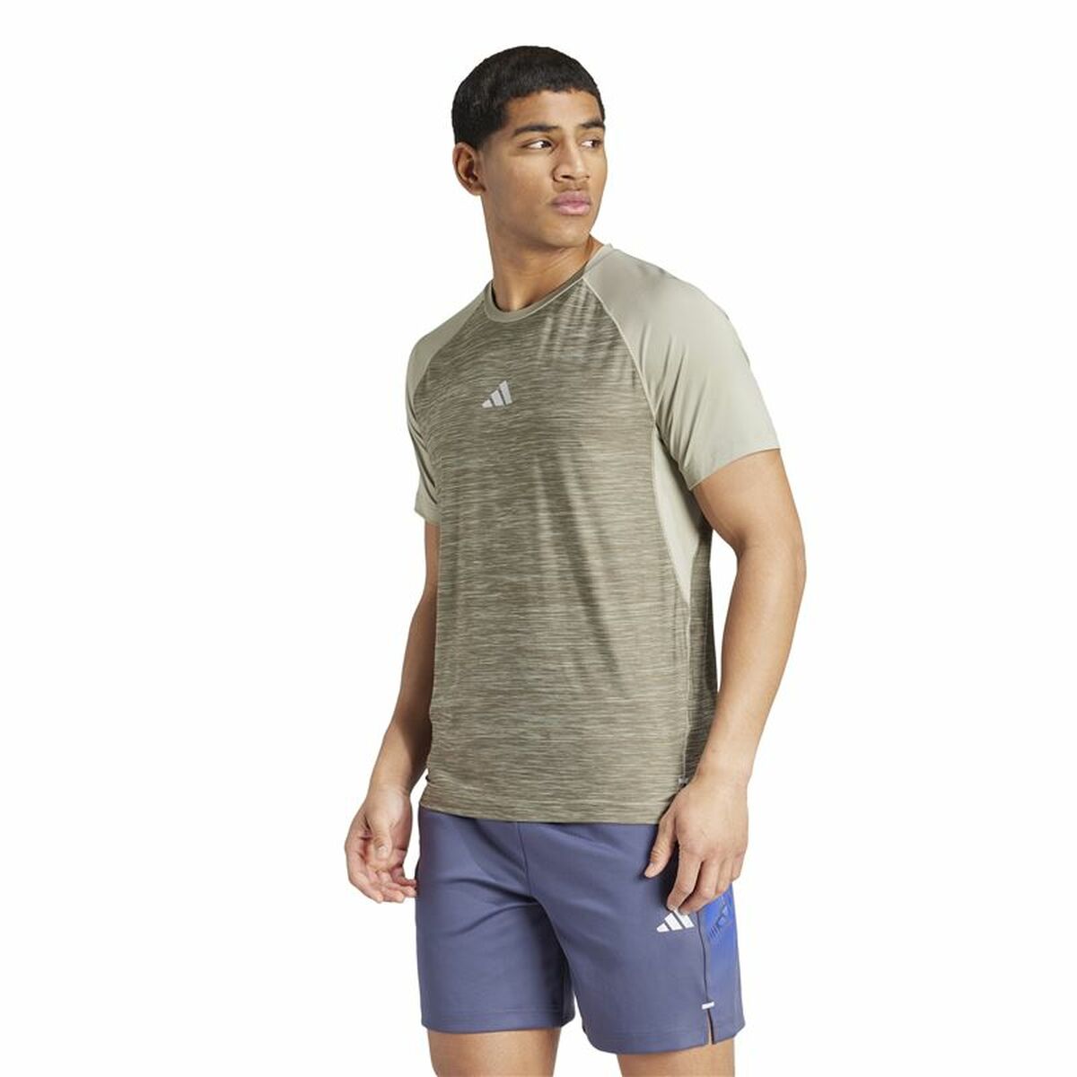 T-shirt med kortärm Herr Adidas Gym+ 3 Bandas Brun - 2