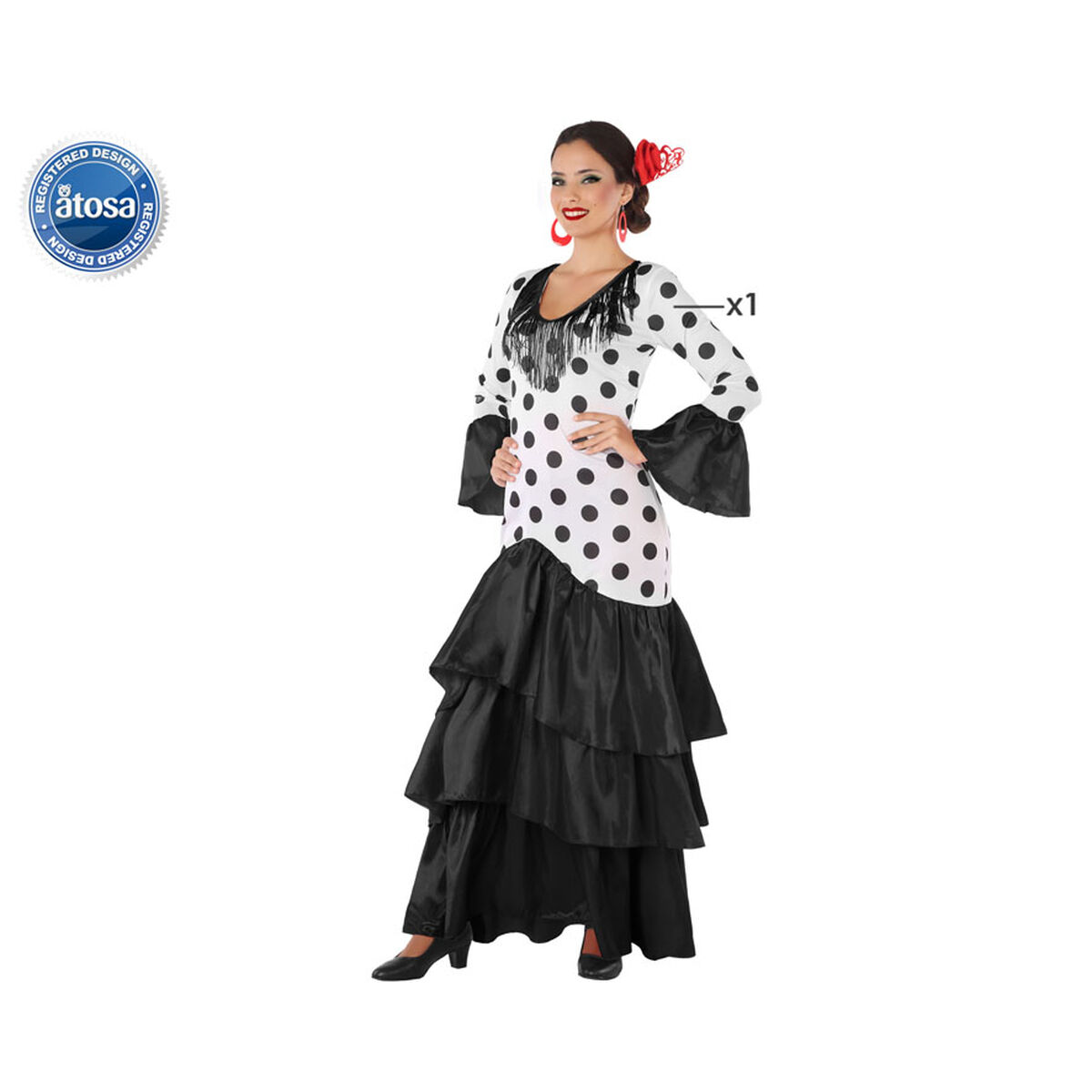 Maskeraddräkt vuxna Svart Flamencodansare Spanien - 9