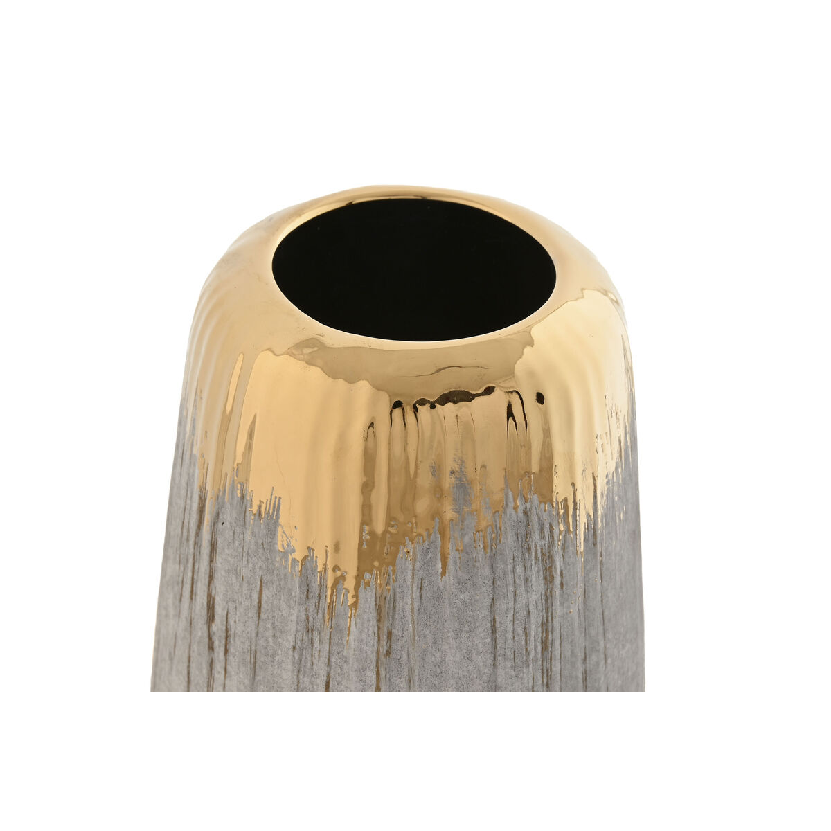 Vas Home ESPRIT Grå Gyllene Stengods Modern 14 x 14 x 27 cm - 2