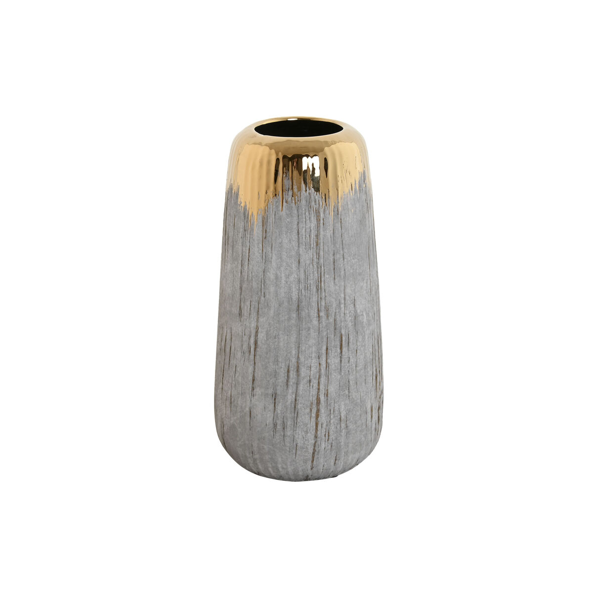 Vas Home ESPRIT Grå Gyllene Stengods Modern 14 x 14 x 27 cm