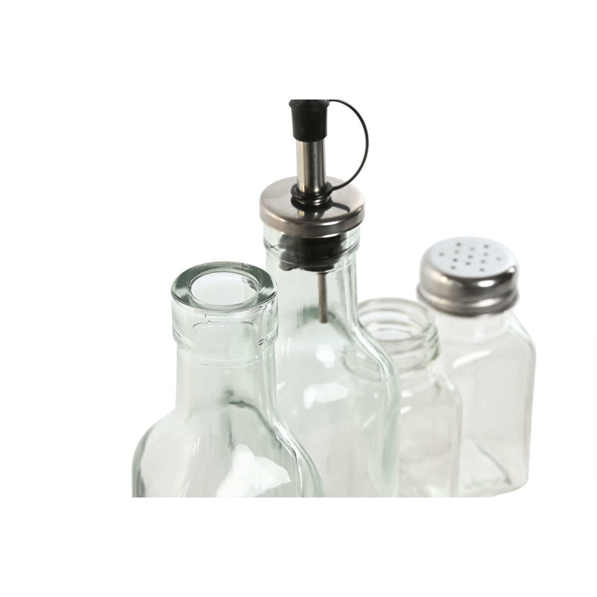 Kryddset Home ESPRIT Transparent Metall Glas 300 ml 22,5 x 6 x 23 cm - 3