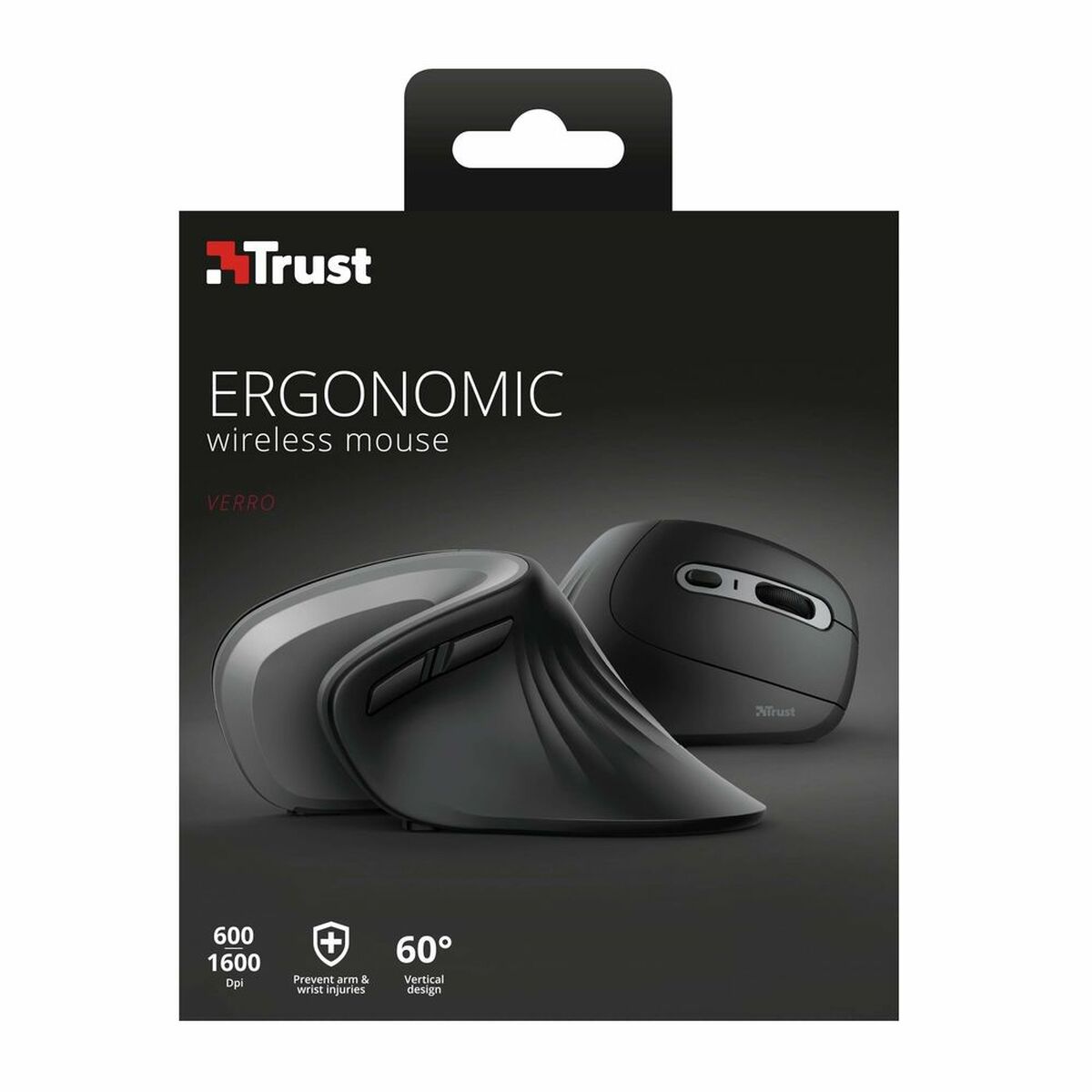 Trådlös Mus Trust 23507 Svart Svart/Silvrig Silvrig 1600 dpi