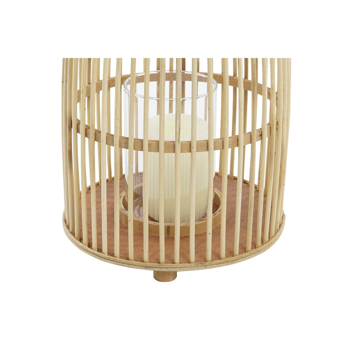 Ljusstakar DKD Home Decor Glas Bambu (25 x 25 x 56 cm) - 4