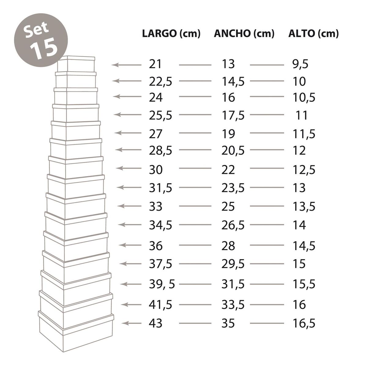 Uppsättning med Dekorativa Lådor Versa Amore Röd Papp Hjärtan (15 Delar) - 3