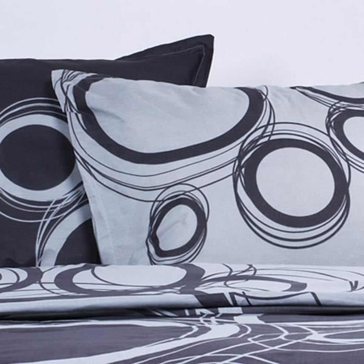 Bäddset TODAY Vit Cirklar Grå Dubbelsäng 240 x 260 cm - 2