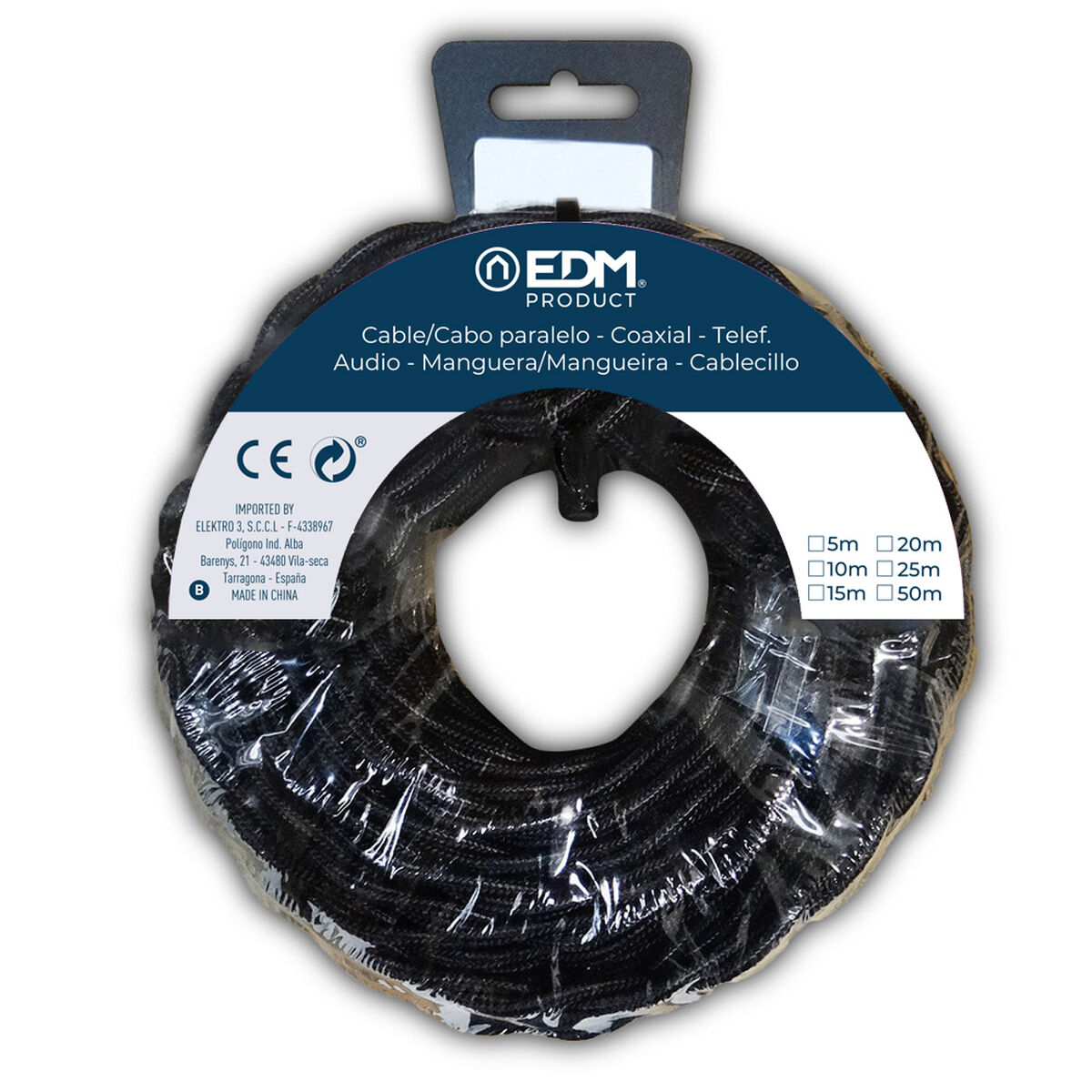 Kabel EDM 11997 Svart 2 x 1,5 mm 25 m - 3