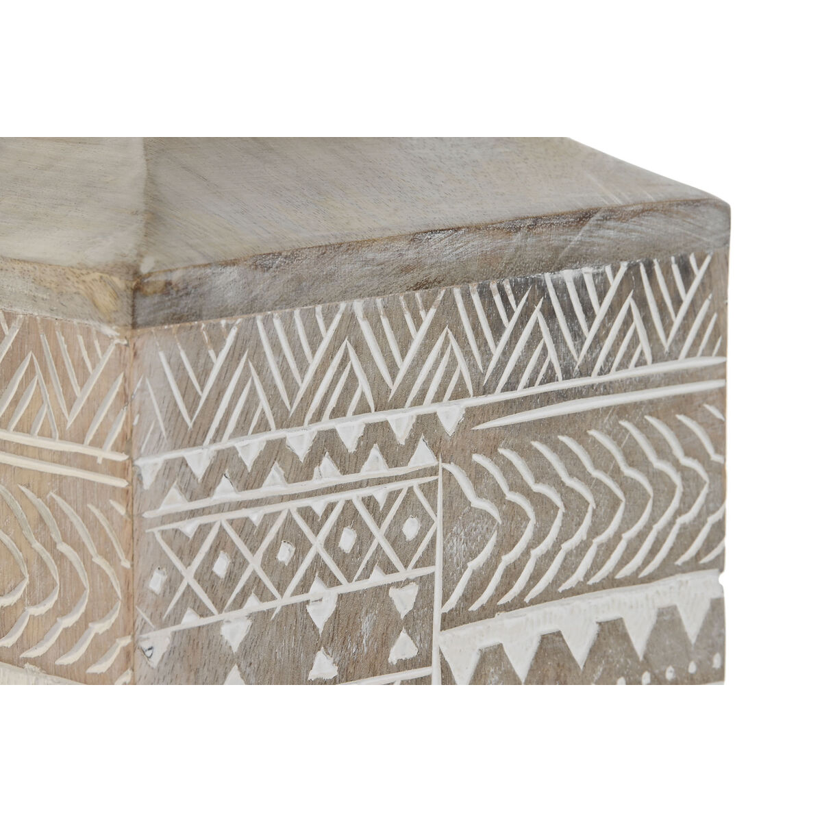 Vas Home ESPRIT Vit Naturell Mangoträ Kolonial 18 x 18 x 30,5 cm - 2