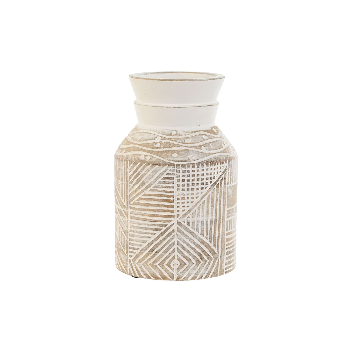 Vas Home ESPRIT Vit Naturell Mangoträ Kolonial 15 x 15 x 38 cm