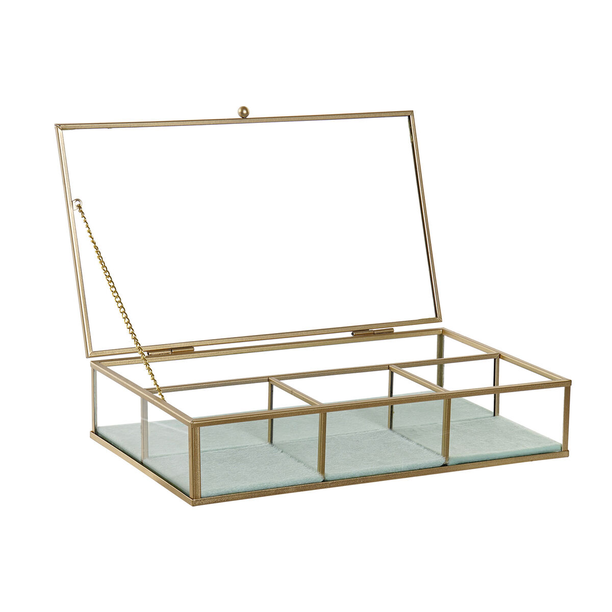 Smyckeskrin DKD Home Decor Glas Metall Grön Ljusgrå (27 x 15 x 5,5 cm) (2 antal) - 3