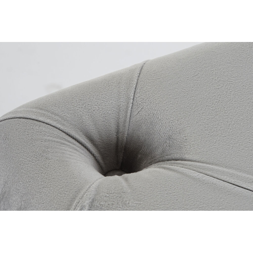 Sittpall DKD Home Decor   Grå Polyester Sammet Trä MDF (88 x 53 x 48 cm) - 2