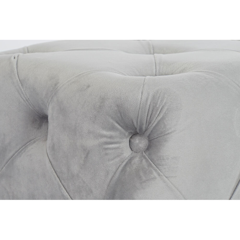 Sittpall DKD Home Decor   Grå Polyester Sammet Trä MDF (88 x 53 x 48 cm) - 3