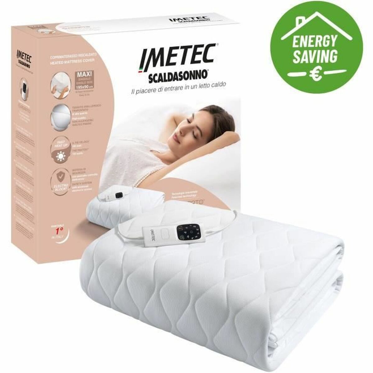 Elektrisk filt IMETEC 16728 Vit Tyg - 7
