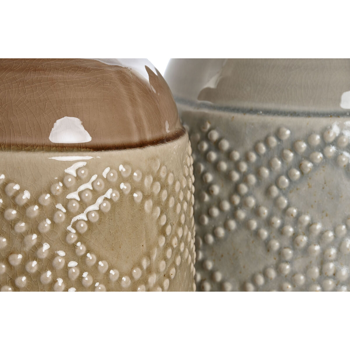 Vas Home ESPRIT Brun Grå Keramik Orientalisk Romb 19 x 19 x 27 cm (2 antal) - 3