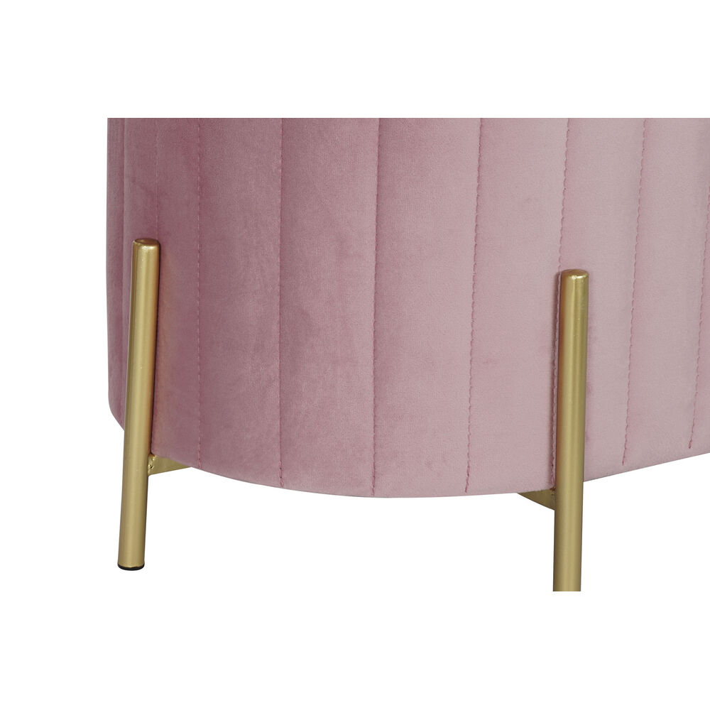 Sittpall DKD Home Decor   Rosa Gyllene Metall Polyester Sammet (123 x 50 x 45 cm) - 2