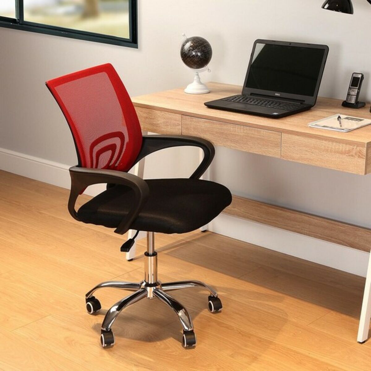 Kontorsstol Versa Svart Röd Multicolour 51 x 58 cm - 3