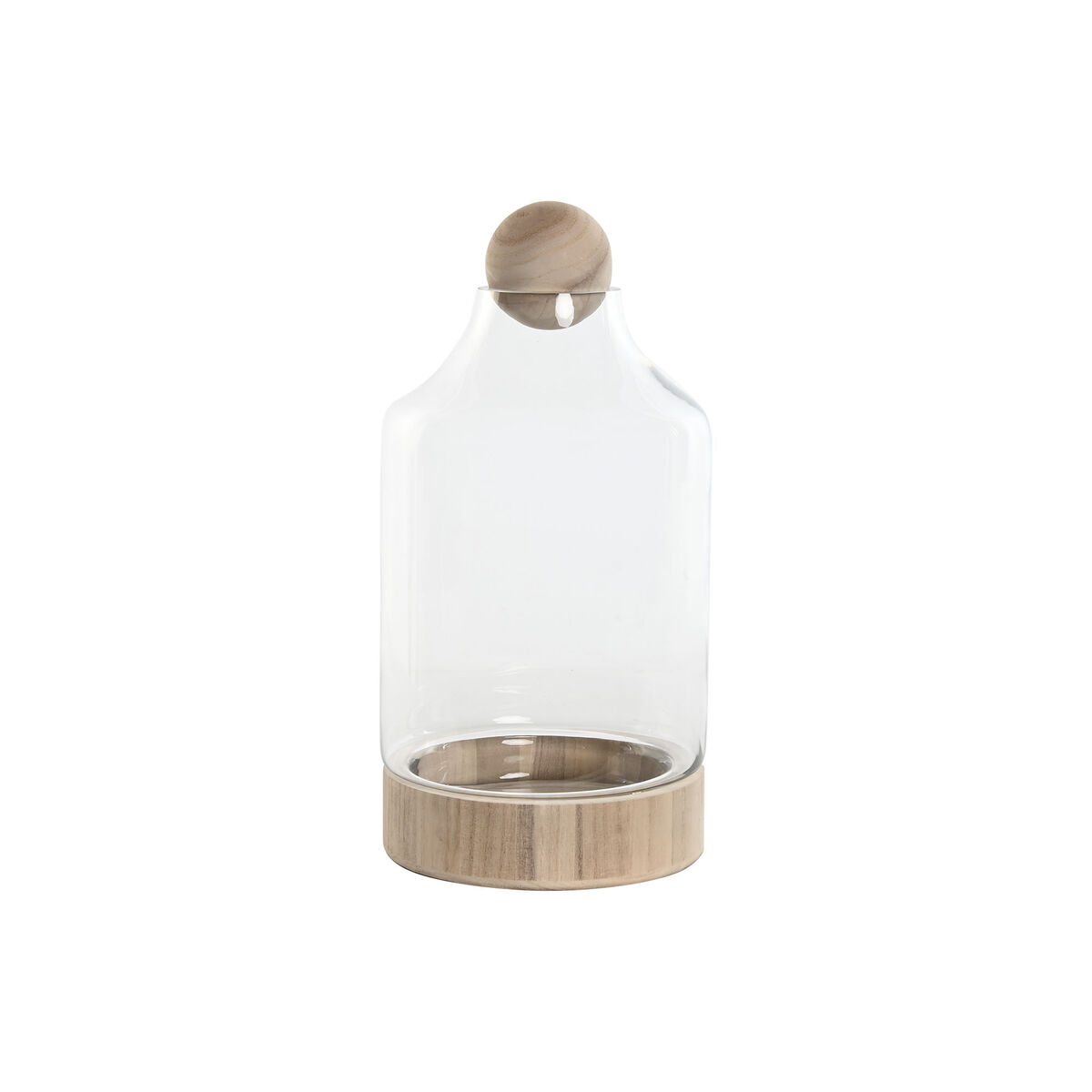 Vas Home ESPRIT Transparent Naturell Trä Glas 21 x 21 x 42 cm