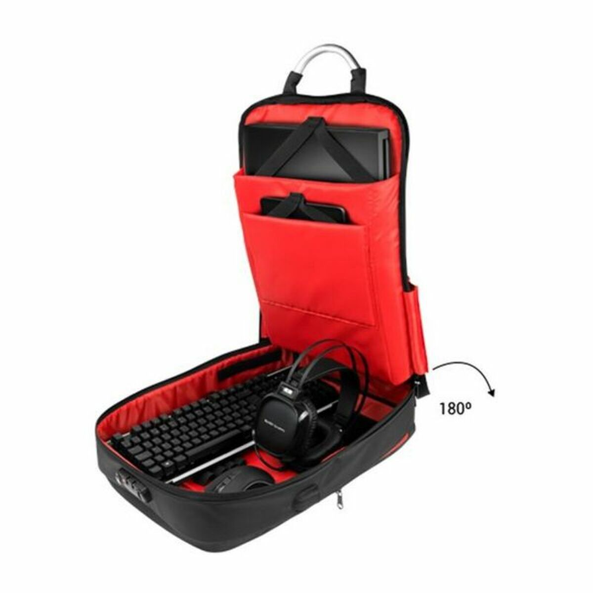 Stöldskydds ryggsäck med USB och fack för surfplatta och dator Mars Gaming MB2 17" - 3