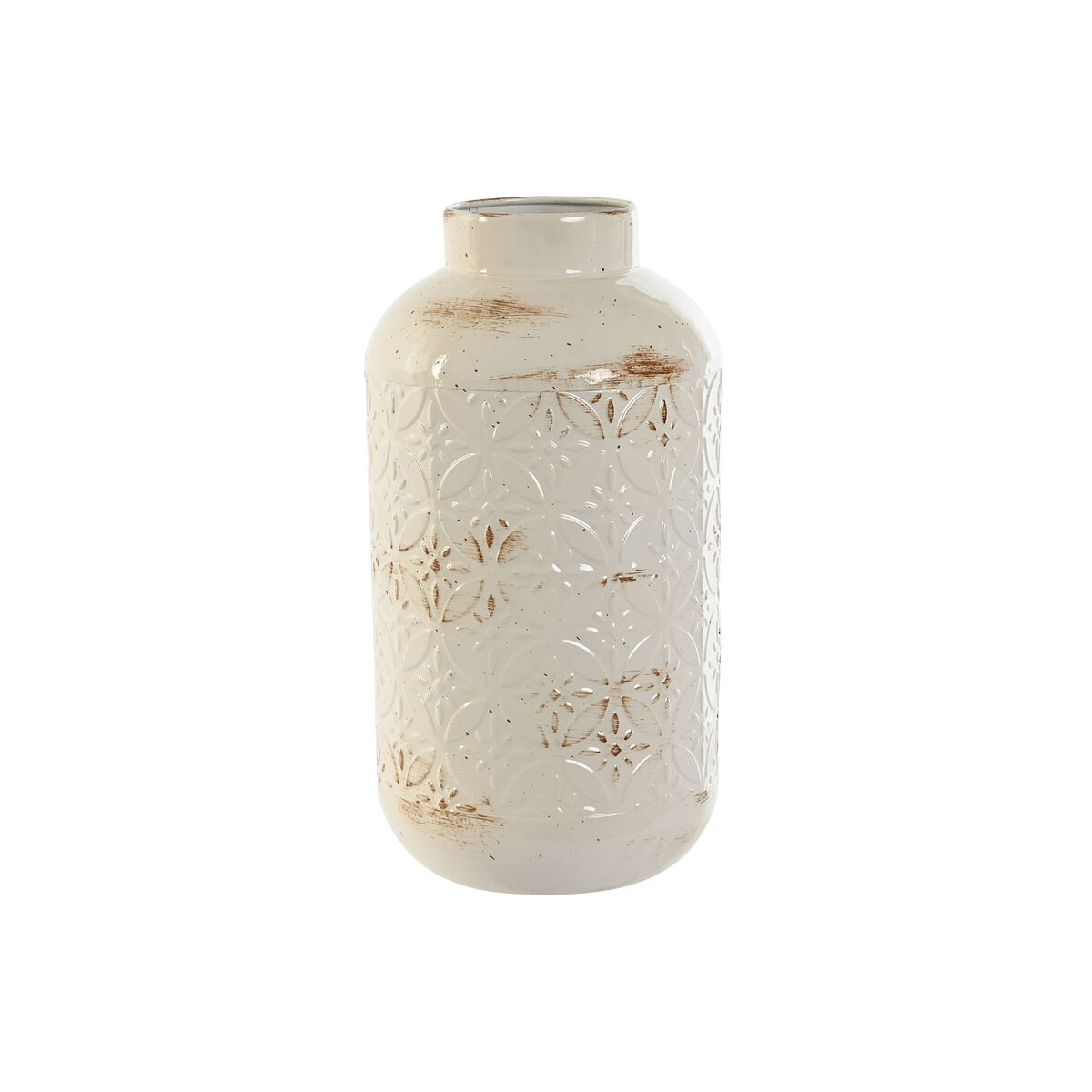 Vas Home ESPRIT Vit Metall 15 x 15 x 28 cm
