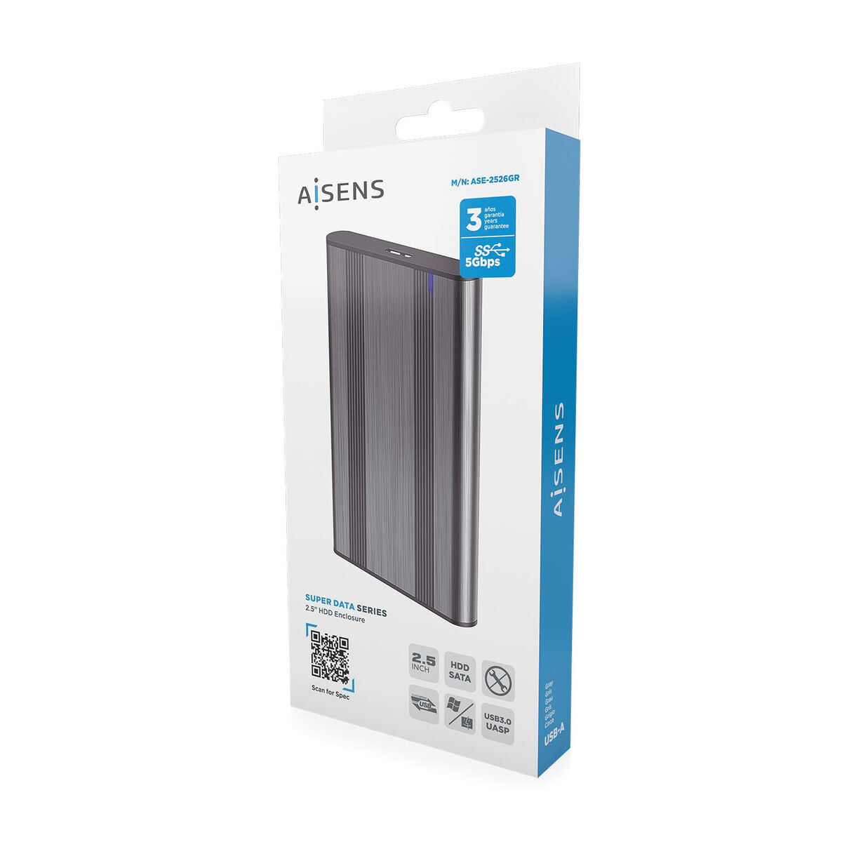 Externlåda Aisens ASE-2526GR Grå 2,5" - 4