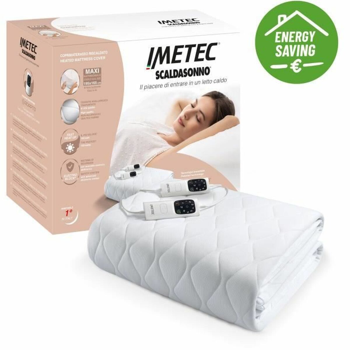 Elektrisk filt IMETEC 16729 Vit Tyg - 3
