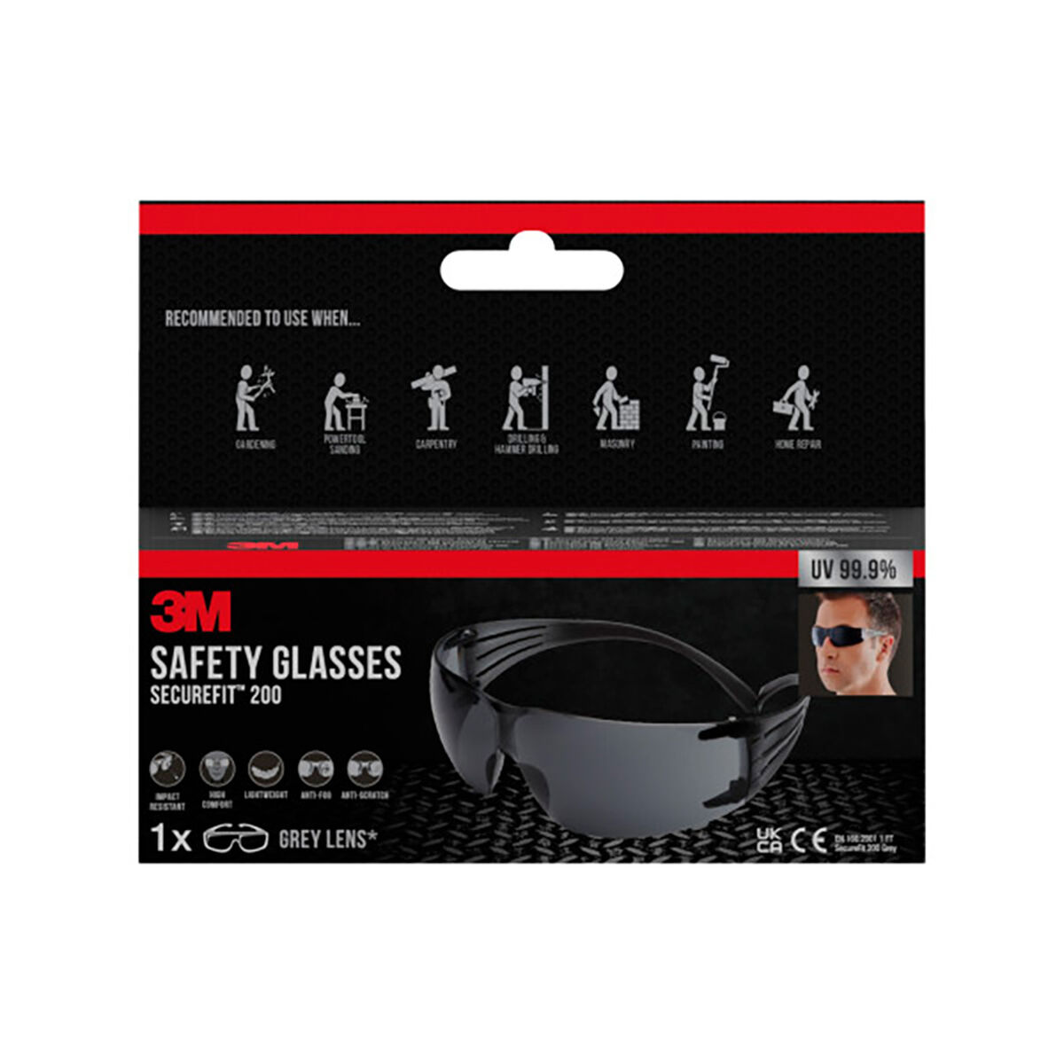 Säkerhetsglasögon 3M securefit 200 Polykarbonater - 2