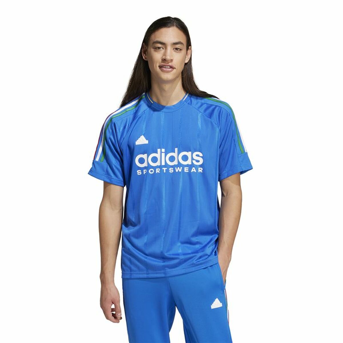 T-shirt med kortärm Herr Adidas Tiro Nations Pack Blå Vit - 2