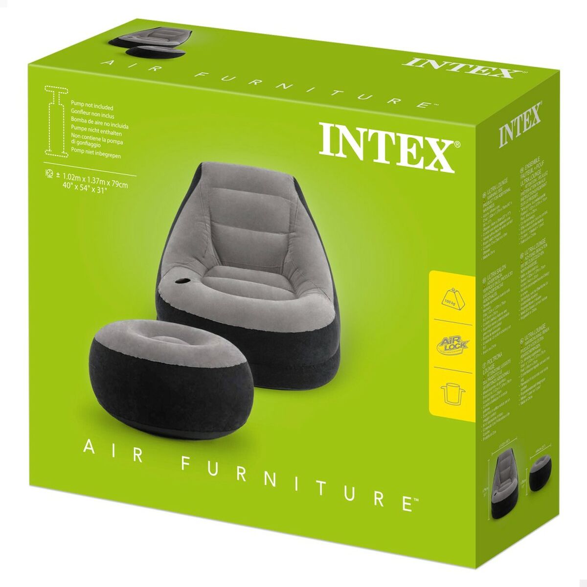 Uppblåsbar fåtölj Intex ULTRA LOUNGE 99 x 76 x 130 cm (4 antal) - 2