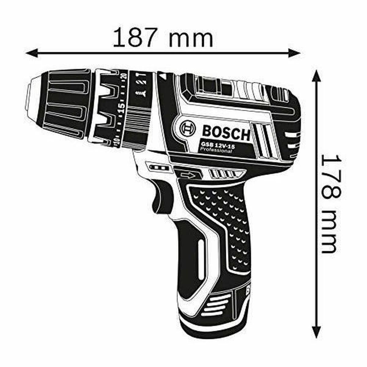 Borr/skruvdragare BOSCH GSB 12V-15 Professional 12 V - 3