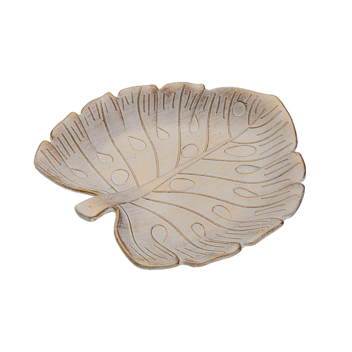 Bordsdekoration Versa Gyllene Trä MDF 17 x 3 x 28 cm Blad - 2
