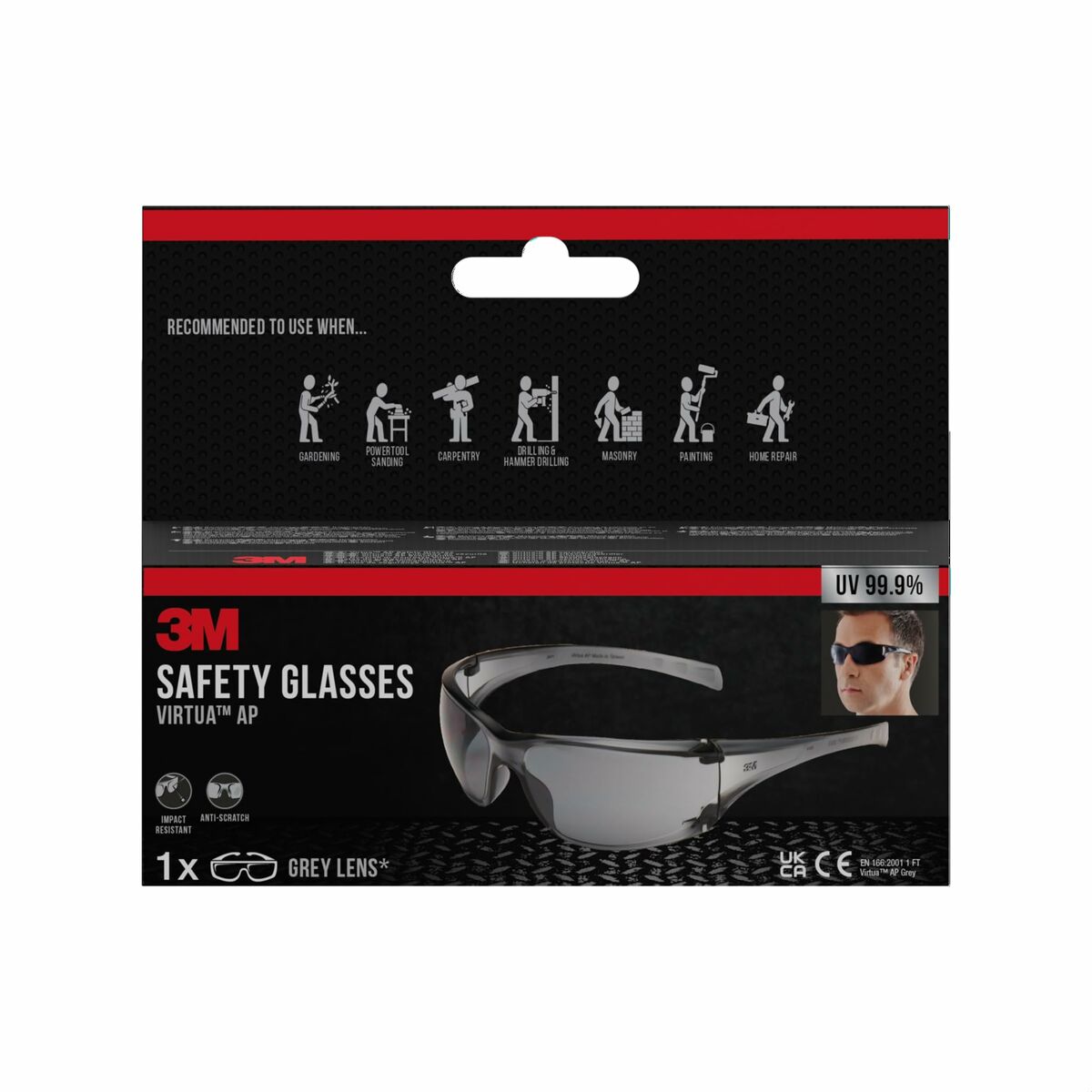 Säkerhetsglasögon 3M virtua ap Grå Transparent Polykarbonater - 2