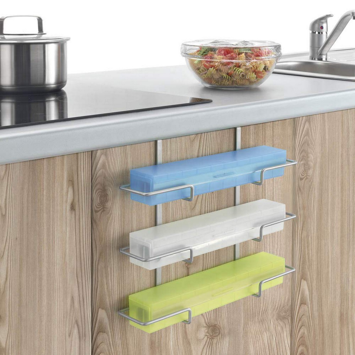 Dörrhängare Metaltex Galileo Metall 36 x 9 x 30 cm Trippel Hållare för toalett- och hushållspapper - 2