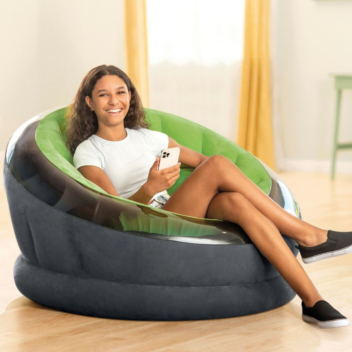 Uppblåsbar fåtölj Intex Empire Grön 112 x 109 x 60 cm (3 antal) - 5