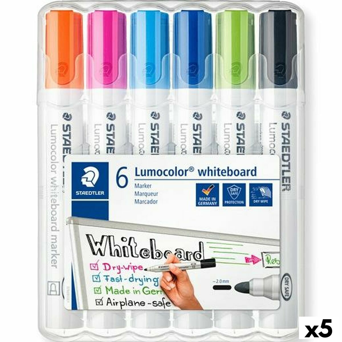 Uppsättning av markörer Staedtler Lumocolor 351 Whiteboard 6 Delar (5 antal)