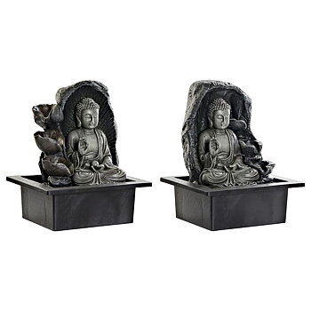 Trädgårdsfontän DKD Home Decor 21 x 17,5 x 25 cm Buddha Harts Orientalisk (2 antal)