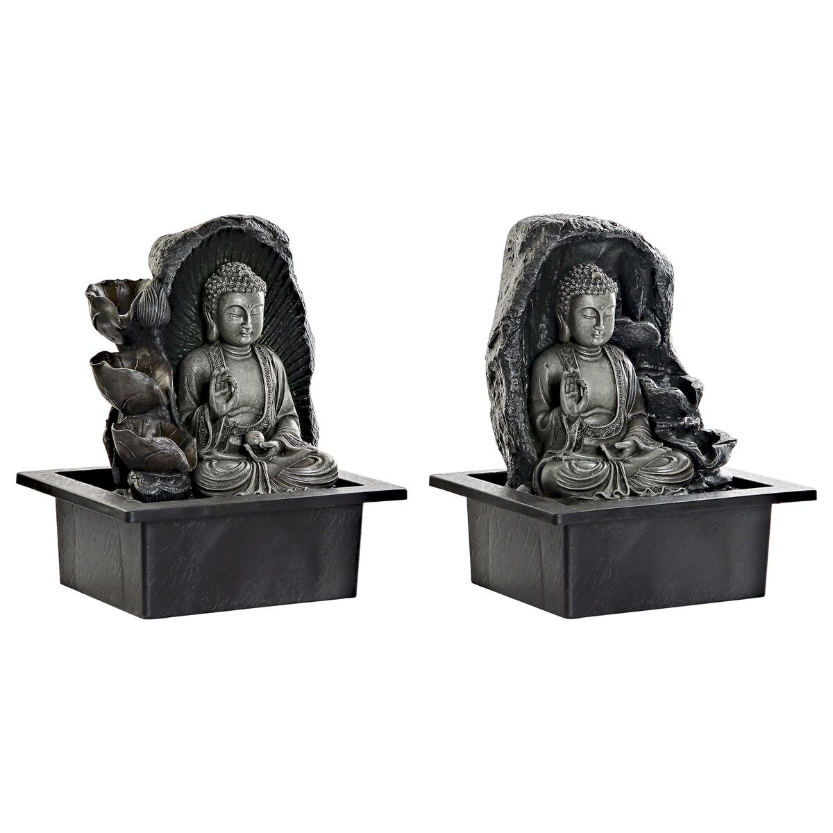 Trädgårdsfontän DKD Home Decor 21 x 17,5 x 25 cm Buddha Harts Orientalisk (2 antal) - 9